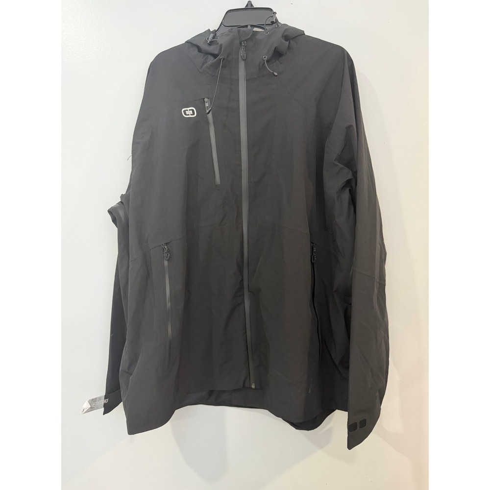 OGIO Endurance Mens 3XL Black Hooded Full Zip Windbreaker Jacket Technical Shell